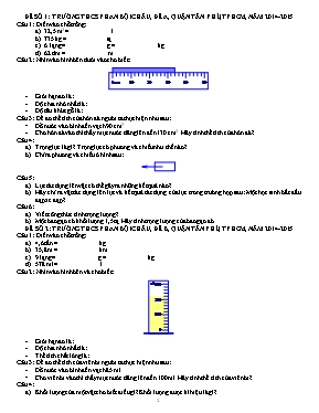 2 Đề kiểm tra 1 tiết môn Vật lý Lớp 6 - Năm học 2014-2015 - Trường THCS Phan Bội Châu
